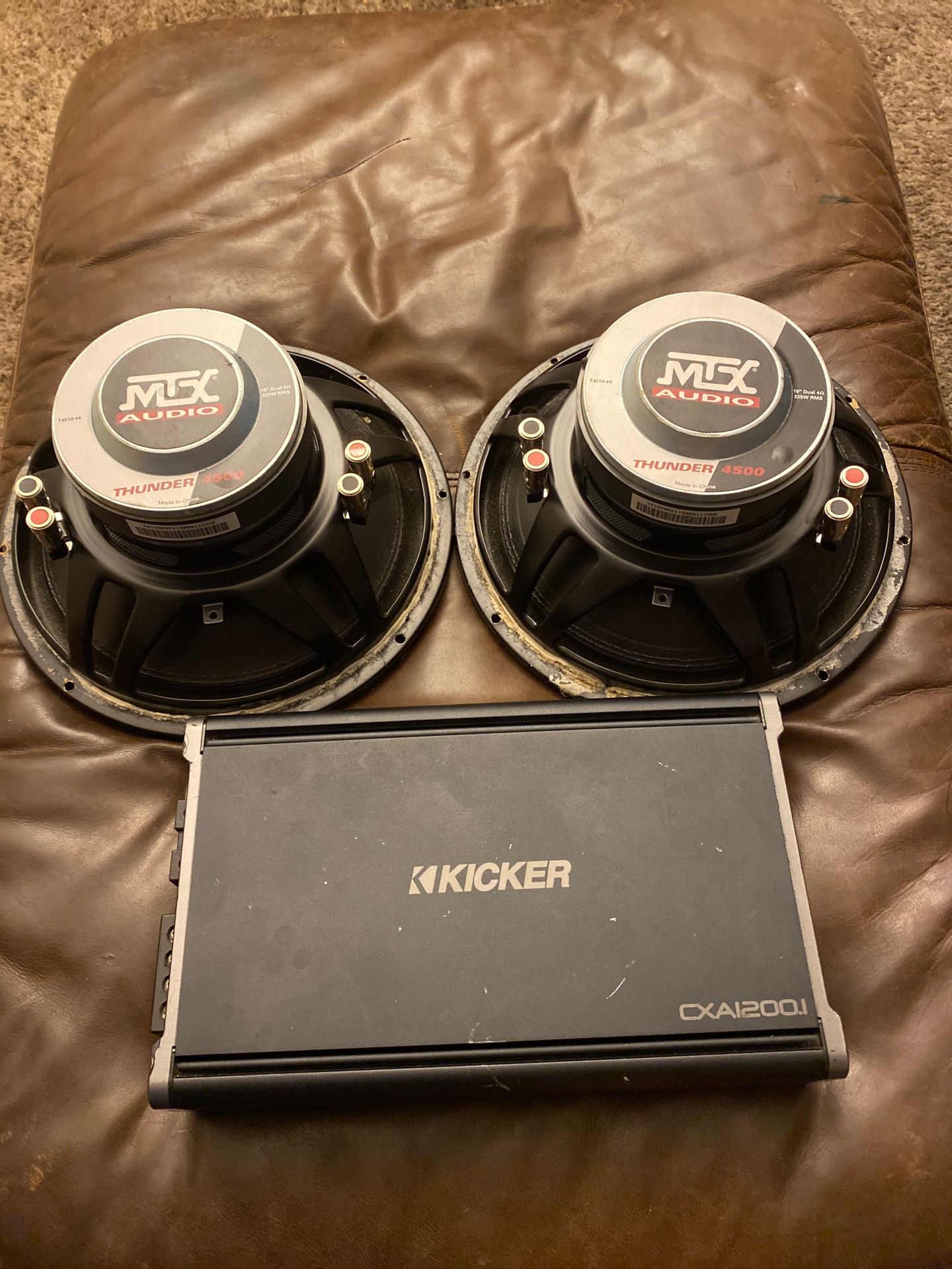 Kicker 43CXA12001 Mono Amp CX Series CXA1200.1 Class D 1200-Watt Car Audio Subwoofer Amplifier/MTX AUDIO SPEAKERS 100 4 OHM SPEAKERS 4500 THUNDER