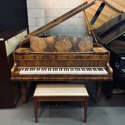 *Refinished* Nelson 5'8" Burl Walnut Grand Piano | Excellent Condition