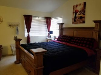 King size bed frame and night stand