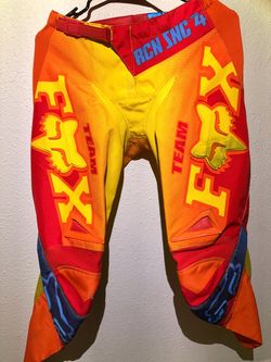 Fox Racing Motocross Pants Orange Yellow