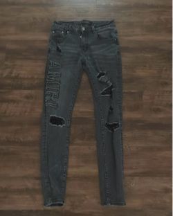 Gray/black mx1 Amiri jeans