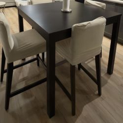 Tall Dining Table With Chairs Modern Black Brown