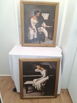 Framed Piano Scene Art Prints  (3)