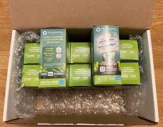 NIAGARA CONSERVATION Warm WHITE CFL 13W / 60 W LONG LIFE Light bulb, $4/each Or $40 For All 12