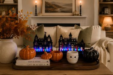 Halloween decor prices Led houses set of 2 total set of 4 prices