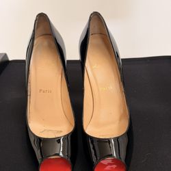Christian Louboutin Black Patent Leather red Bottom 