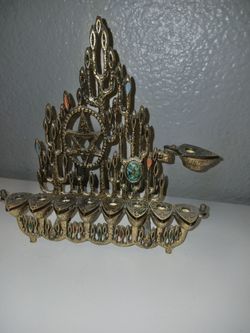 Vintage Solid Brass Menorah
