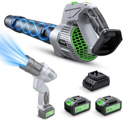 Electric Leaf Blower Cordless, 900,000 RPM, 2 x 4.0Ah Batteries & Charger, Handheld Leaf Blowers for Lawn Care, 5 Speed Mode, Portable Lightweight Gra