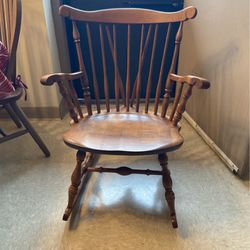 Vintage Antique S. Bent & Bros.colonial Chair + Wooden Doll Chair 