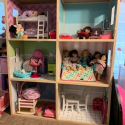 Child Size American Doll House, No Furniture Included