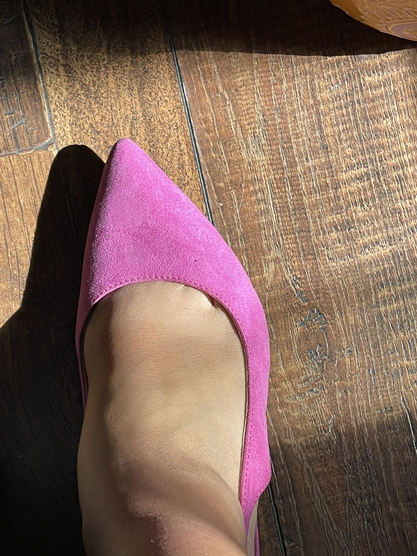 Women Pink Suede Heels