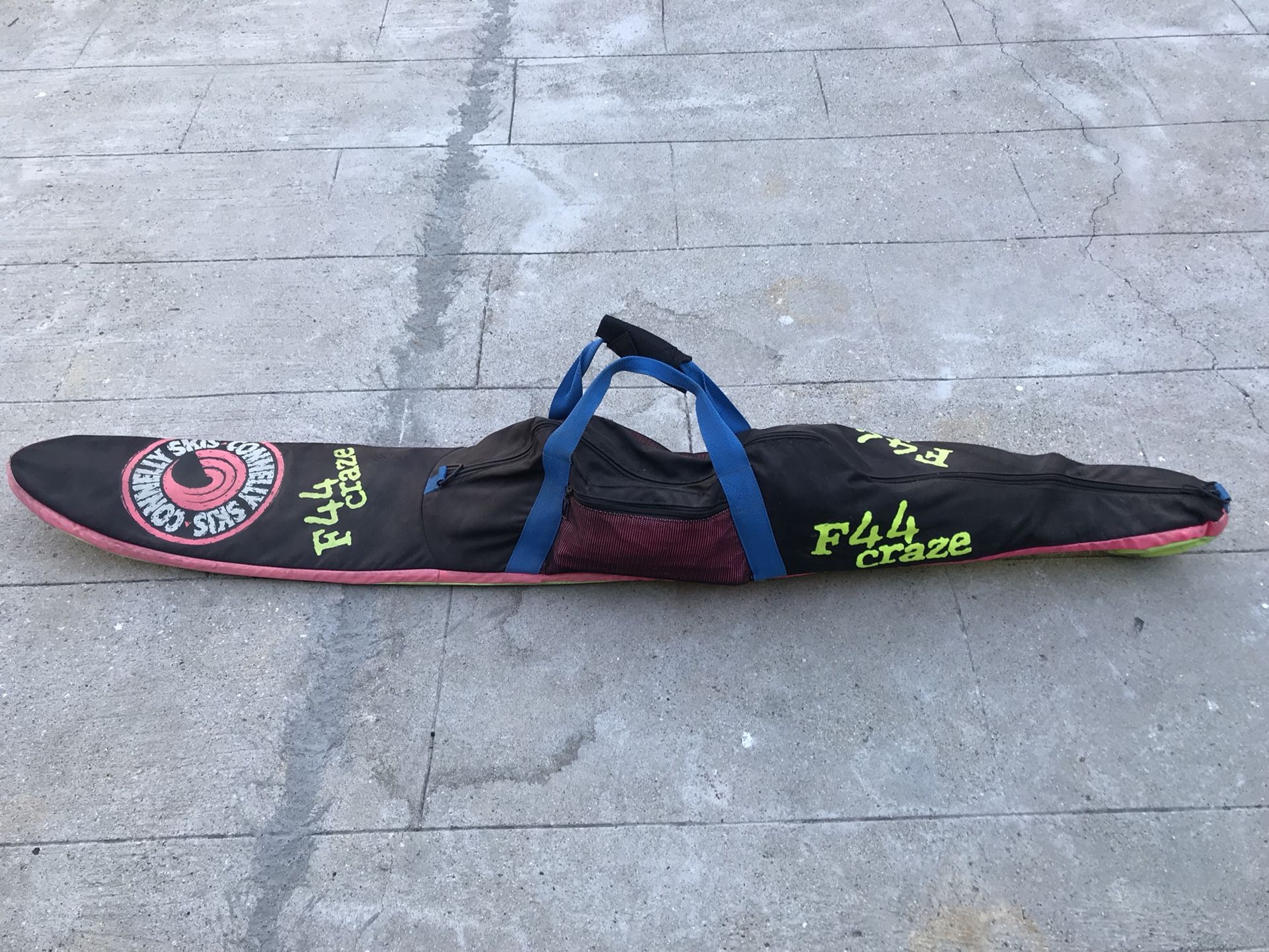 Vintage Connelly Skis F44 Craze Water Ski with case Made in the USA RARE