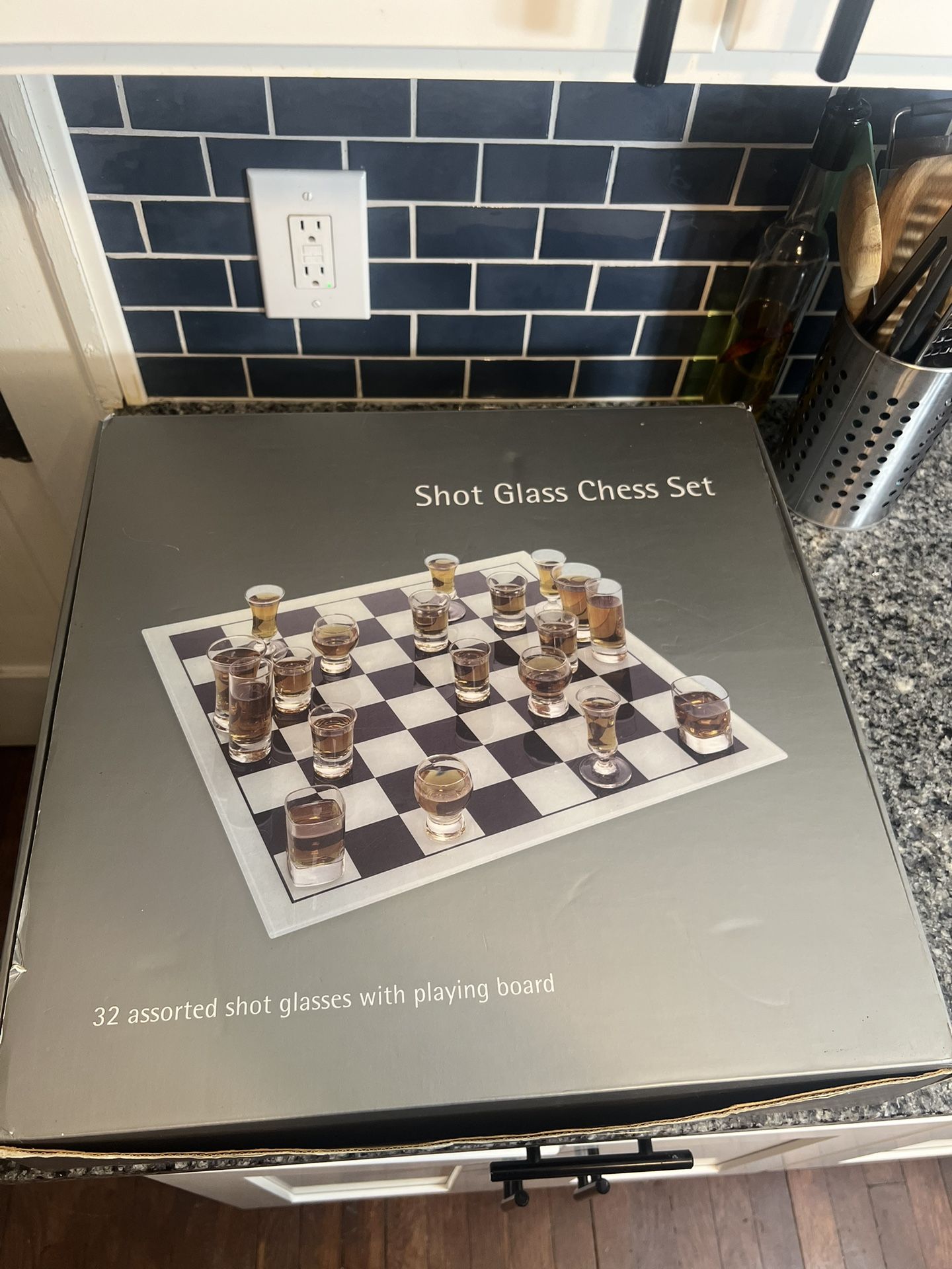 Shot Glass Chess Set Drinking Game For Party Fun 18x18