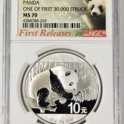 2016 Silver China Panda TOP GRADE! Mint State 70