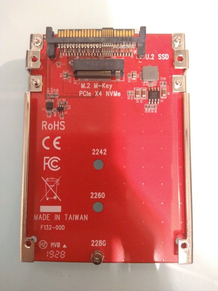 M.2 NVMe To U.2 Adapter - Convert PCIe M.2 SSD To U.2 (SFF-8639) Interface