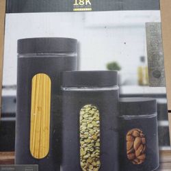 Stainless Steel & Glass Canister Set