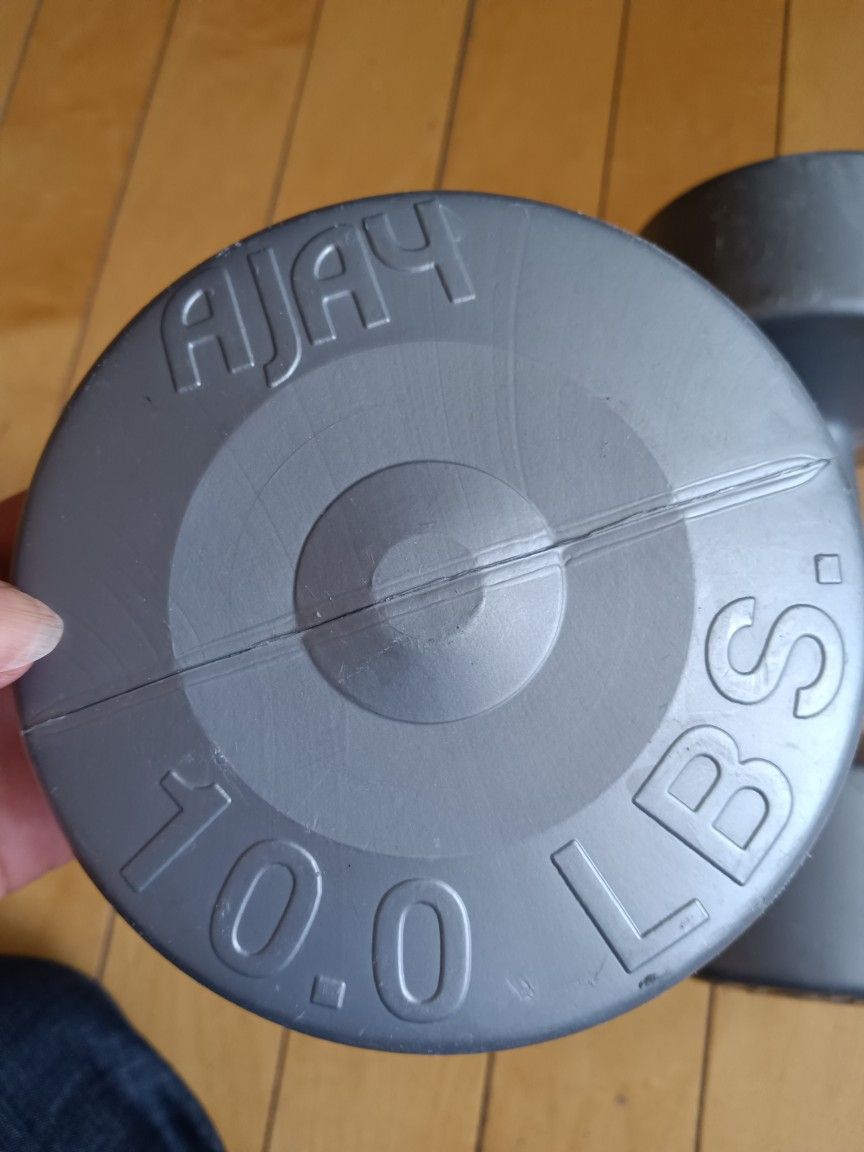 Vintage Ajay Dumbbells Set Of Two Each 10 .0 LBS