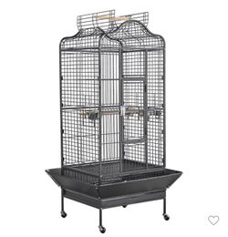 63"H Open Playtop Extra Large Bird Cage Parrot Cage Black