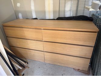 IKEA Malm 6 Drawer Dresser Oak