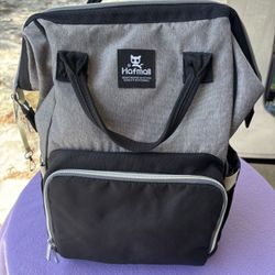 Diaper Bag -Hafmall Diaper Bag Backpack Baby Diaper Bag Gray Black w/Stroller Hooks
