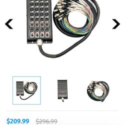 SALS-16x8x25 - 16 Channel 25' Snake Cable (XLR & TRS Returns)