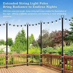 $10+ Poles For String Lights Patio And Backyard 4/6/8/10