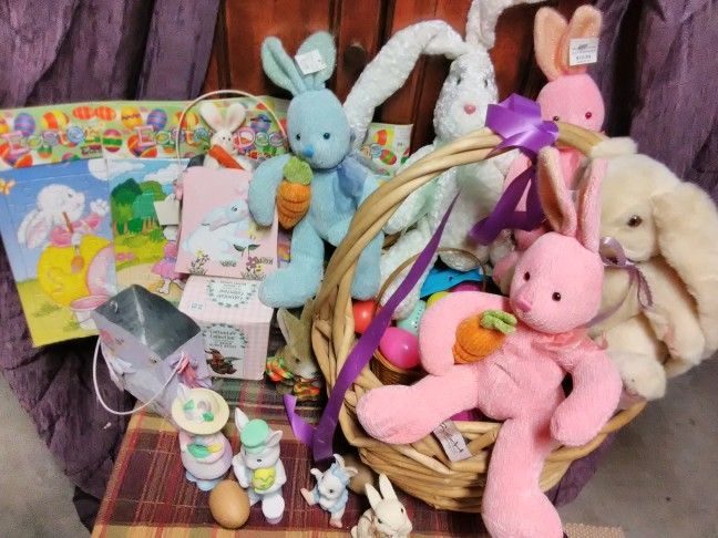 Easter Basket, Bunny lot. All NEW!