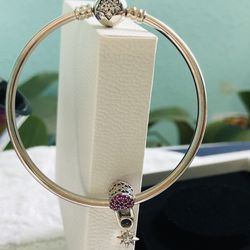 925 Sterling Silver Bracelet And Charm