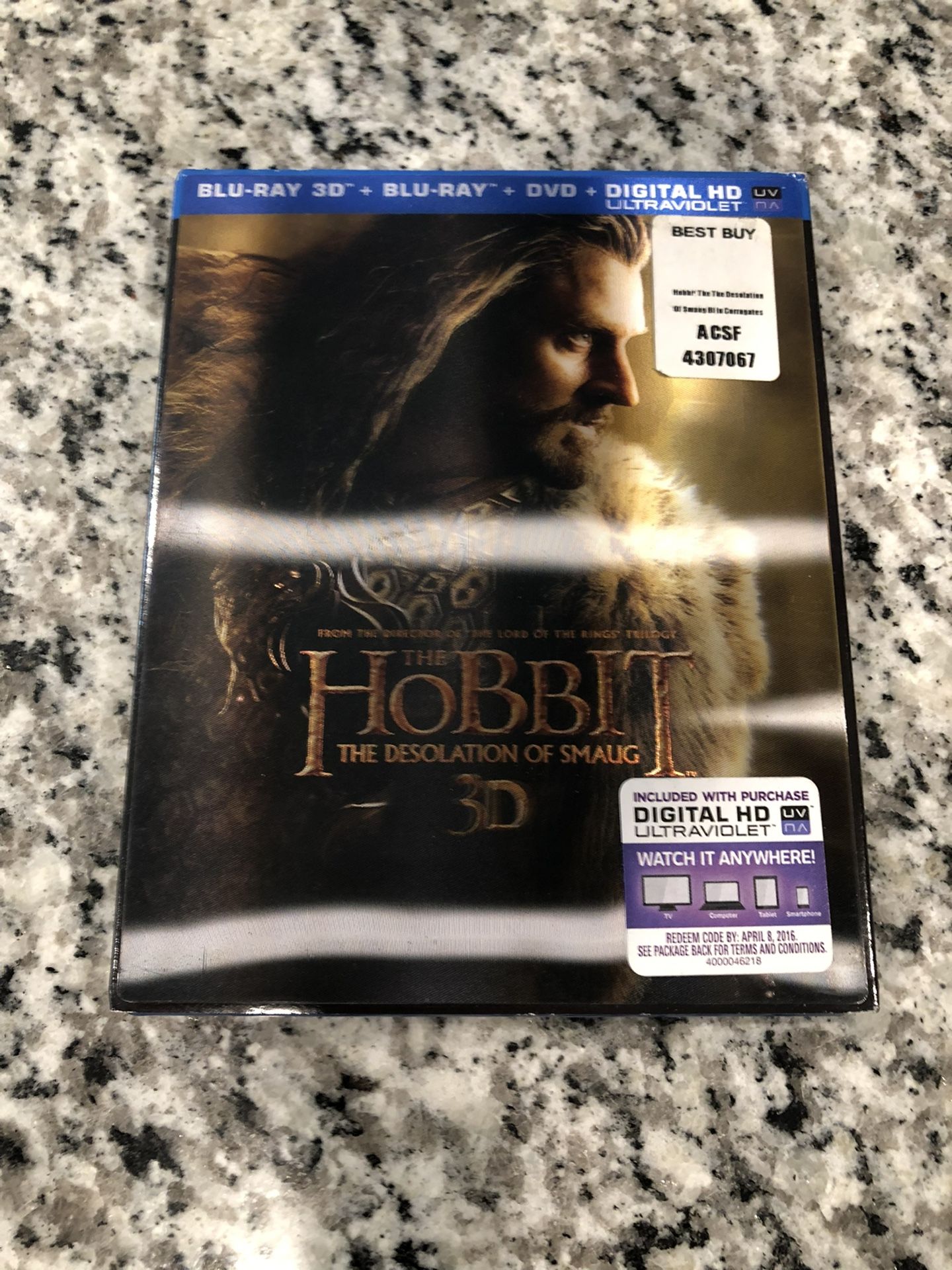 Hobbit: Desolution Of Smaug 3D Bluray