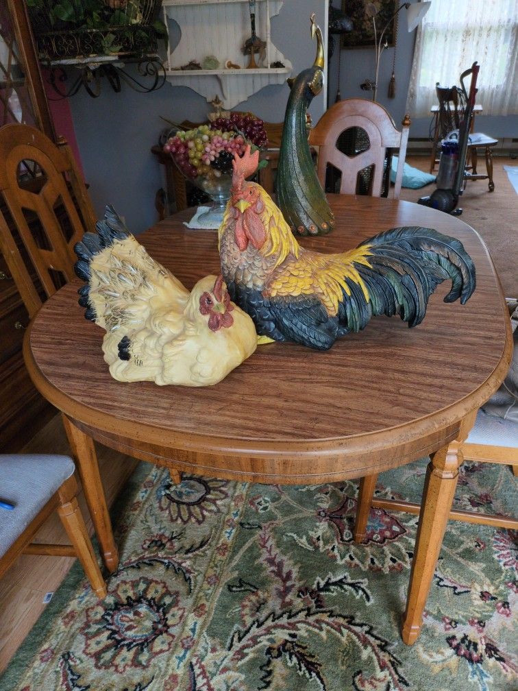 Rooster And Hen Statues