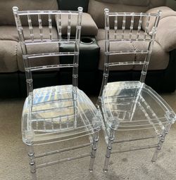 2 Pack Crystal Ice Stacking Chair (Like New)