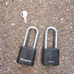 Two Master Lock M515XKADLJ Heavy Duty Padlocks 2-1/2" Shackle