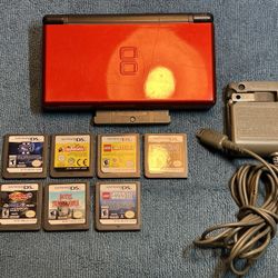 Nintendo DS Lite Red Crimson / Black Bundle