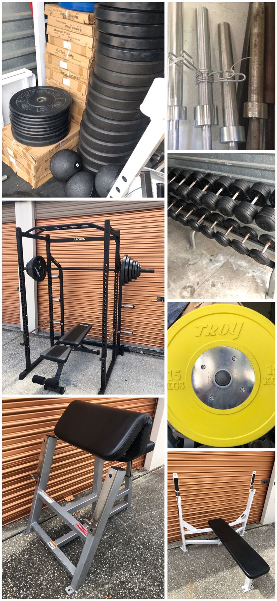 Tons Of Gym/ Fitness Workout Equipment. Weights Bench Dumbbells Squat Racks Smith Machines