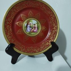 2 MID CENTURY CABINET PORCELAIN PLATES 8.25"