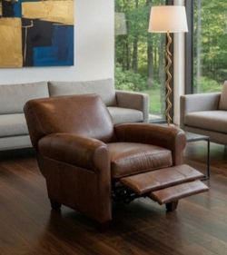 Leather recliner Armchair coffee color