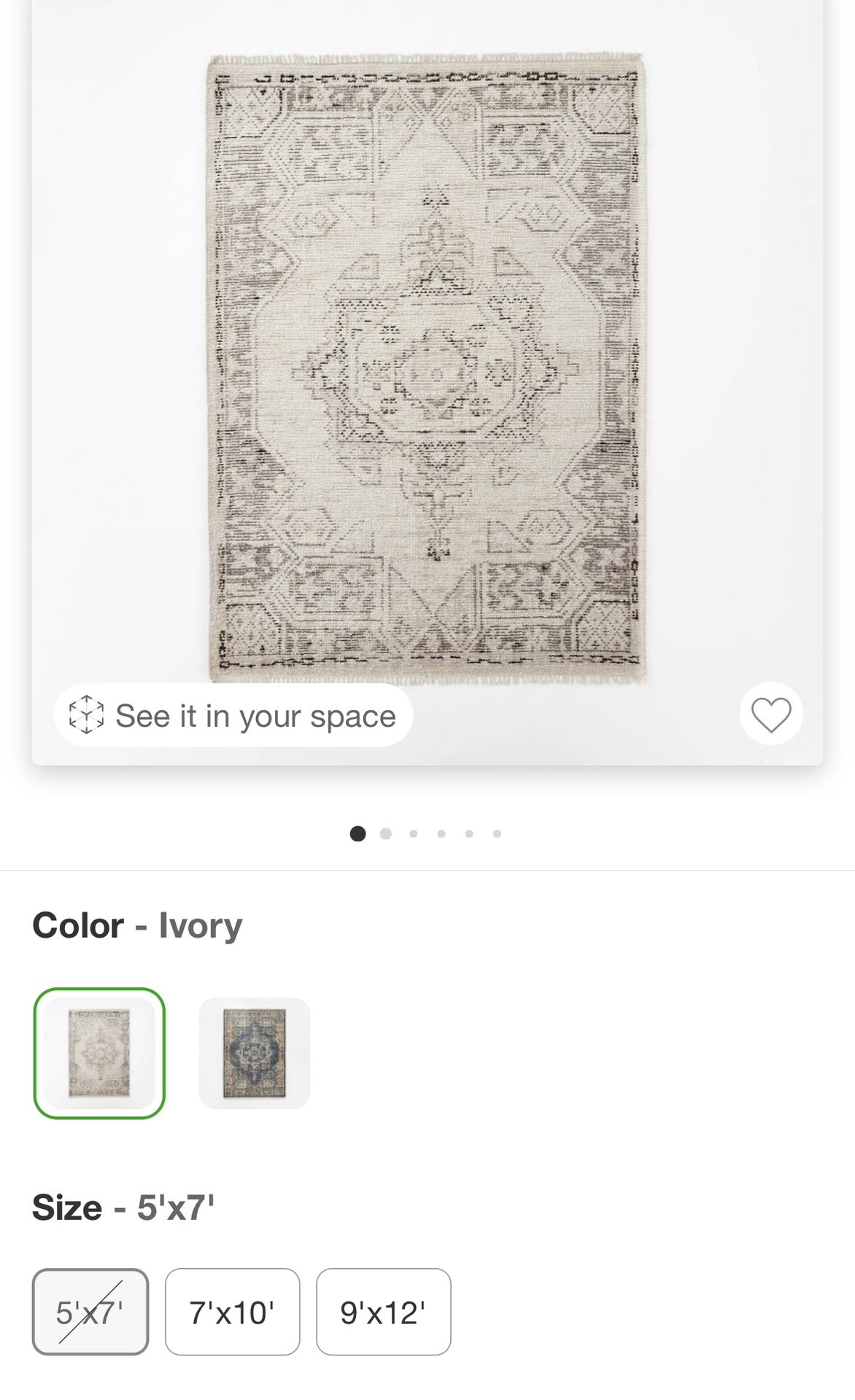 5x7 Knolls Authentic Hand Knotted Distressed Persian Style Rug