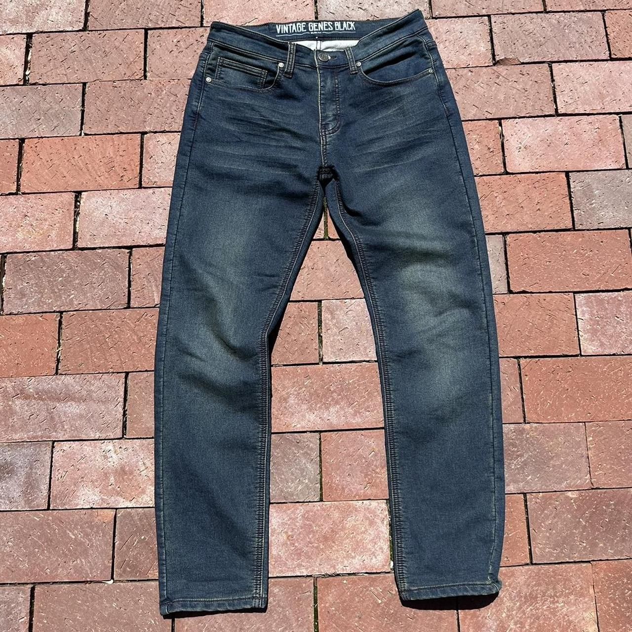 Men’s Vintage Genes Black Jeans Slim Fit 32W X 30L
