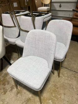 Modern Dining Chairs Set of 6’ FSC Certified Metal Dining Chair for Dining Room, Light Gray$420
