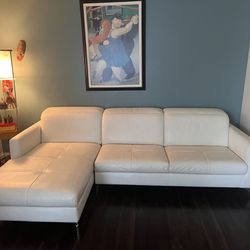 Leather White Sofa 