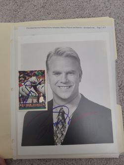Boomer Esiason Signed Card and Photograph.
