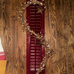 Burgundy Wooden Shutter Country Decor 