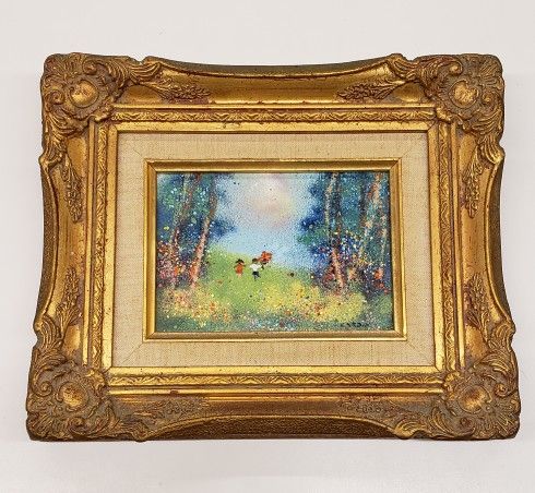 Louis Cardin Original Enamel on Copper Painting