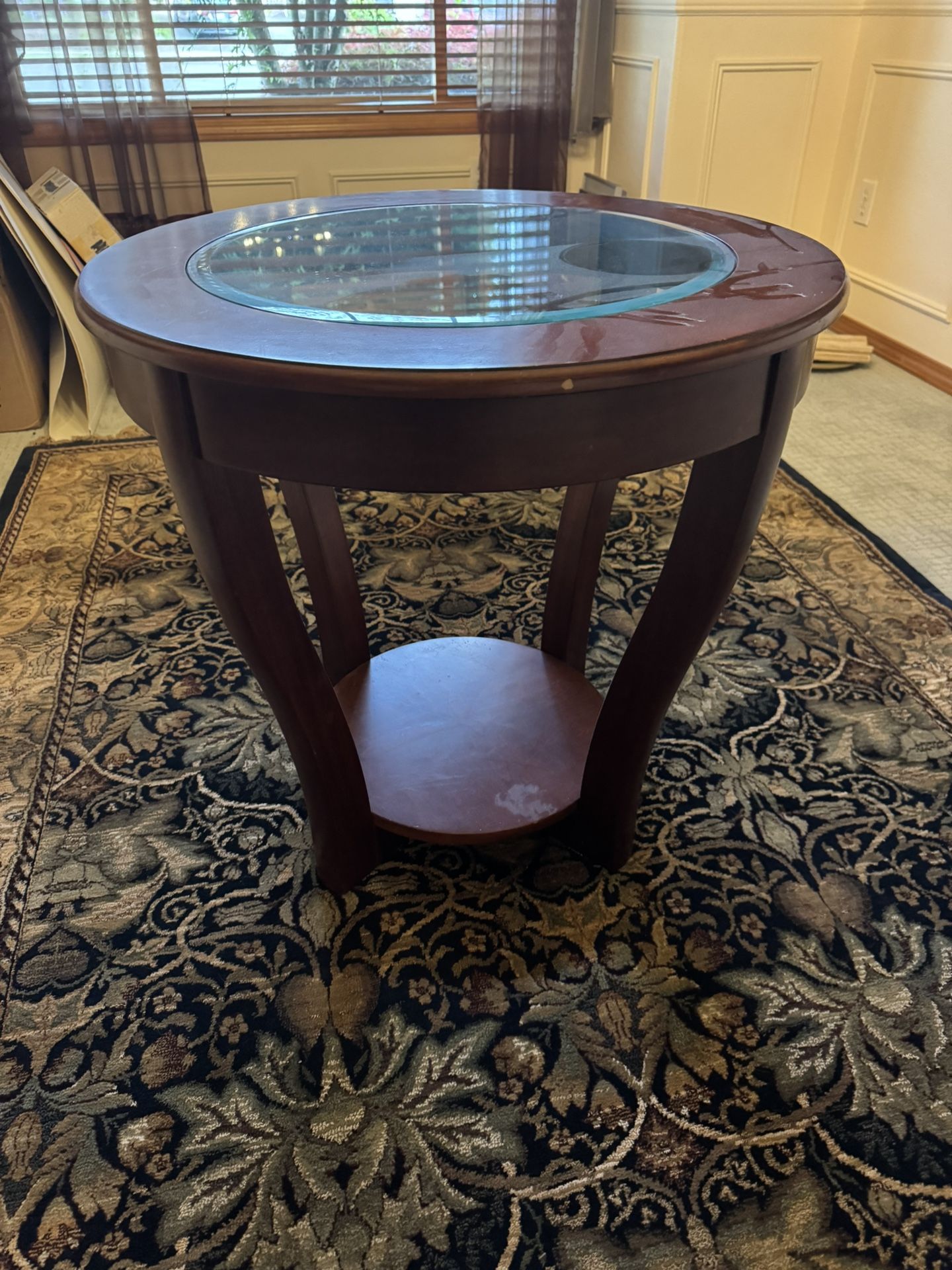 Side Table With Glass