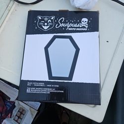 Sour Puss Black Coffin Mirror