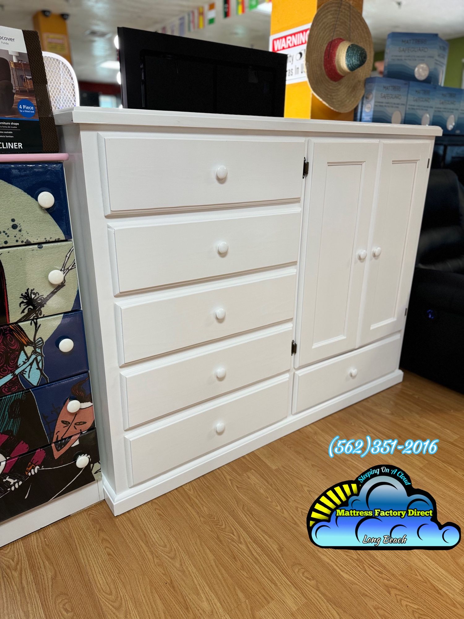 White Closet Pinewood Wardrobe Dresser New Ropero