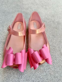 Mini Melissa shoes dark pink bows Size 11