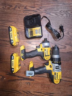 Dewalt Hamerdrill And Impact With Batteries And Charger