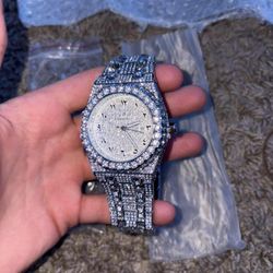 All silver ap moissanite watch fits all sizes