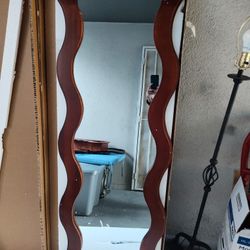 Wall Mirror Modern Wooden  Wavy